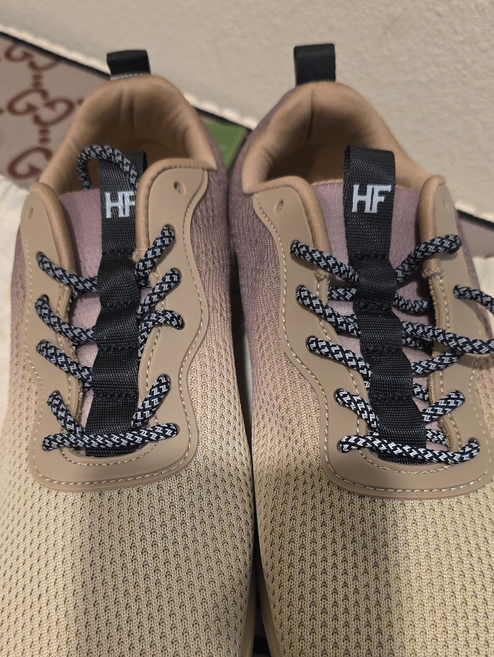 HF Beige Mesh Athletic Sneakers Womens Size 8.5 - Picture 2 of 9